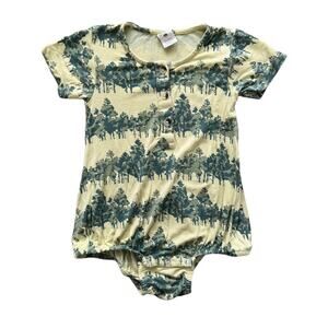 Kate Quinn Organic Bamboo Green Tree Print Bubble - Size 12-18 months